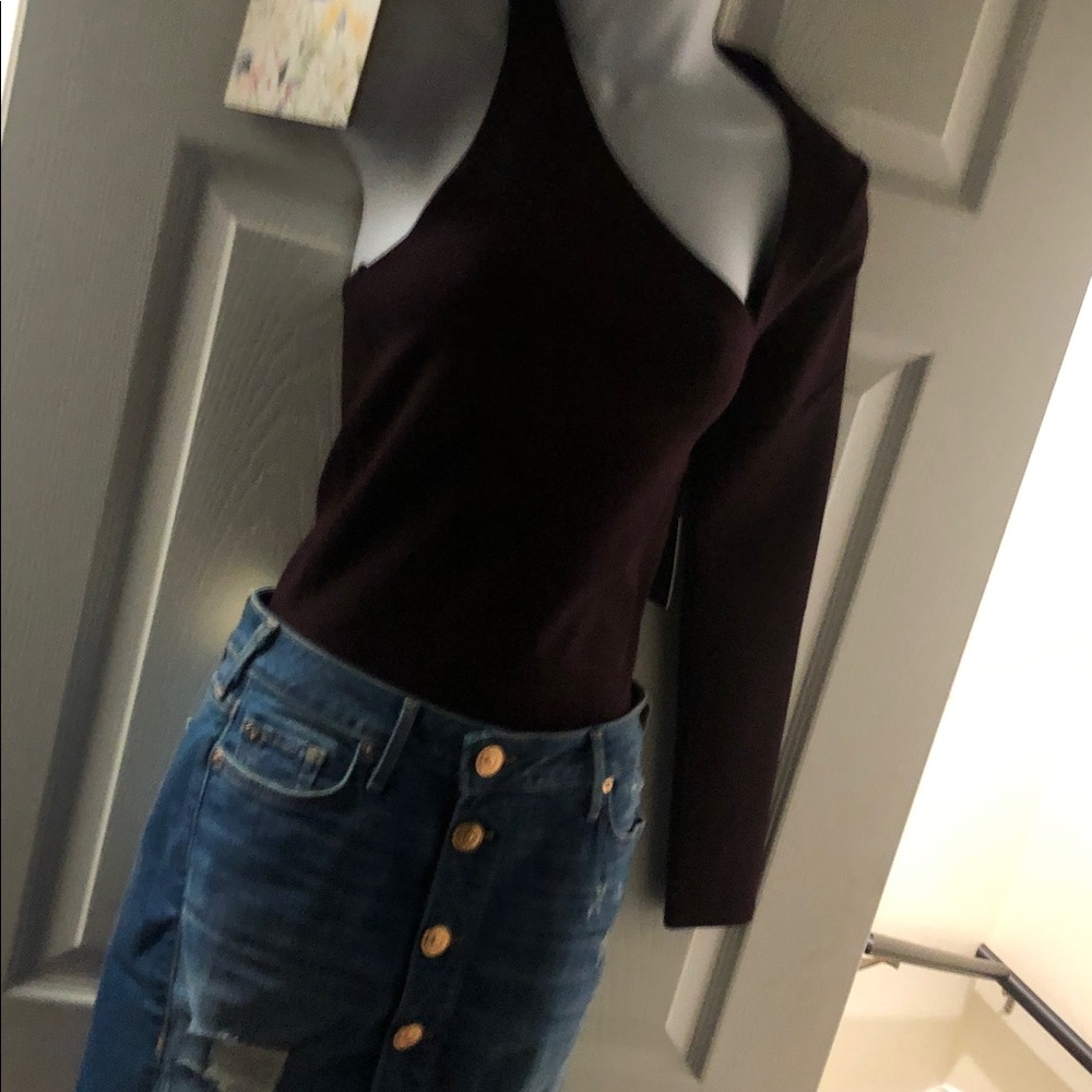 Express Asymmetrical Black Bodysuit - Picture 5 of 8